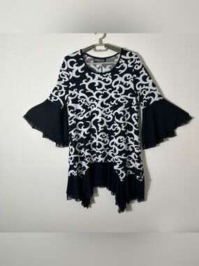 The Pyramid Collection Tunic Womens Small Asymmetric Whimsigoth Boho Bell Sleeve